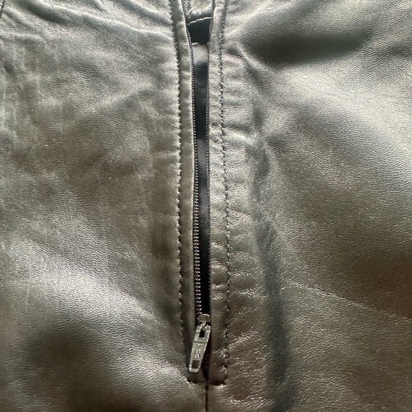 Siena Studio Black Leather Midi Skirt Size 8 - Picture 5 of 8